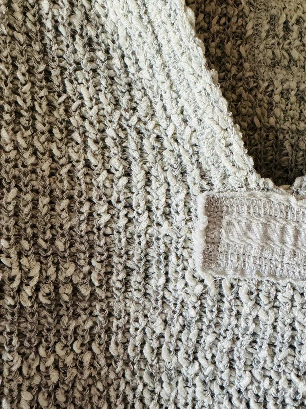 Zenana Outfitters Heather Gray Cozy V-Neck Textured Sweater